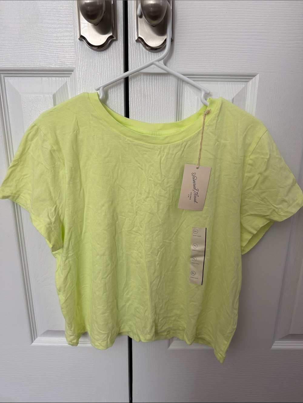 Universal Thread Neon Yellow Crewneck Crop Tee